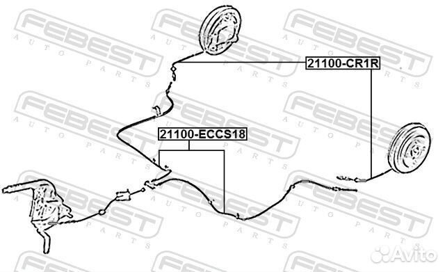 Трос стояночного тормоза 21100eccs18 Febest