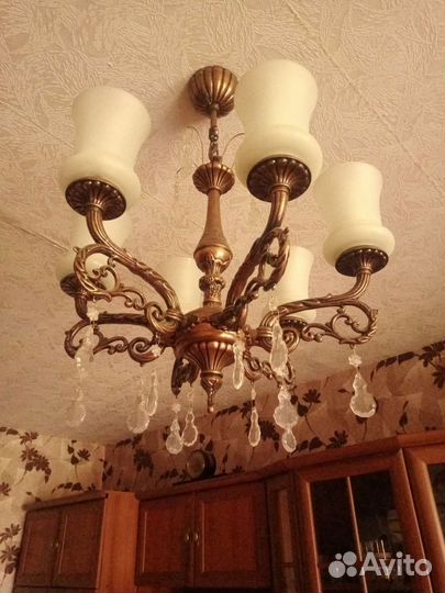 Люстра винтажная, бронза