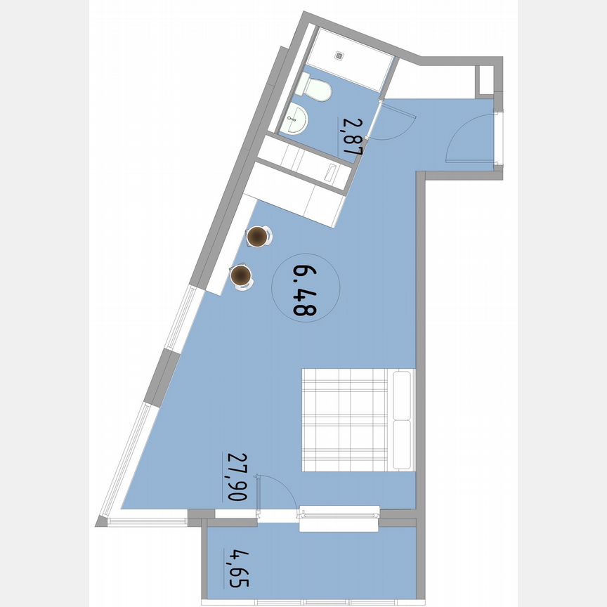 1-к. апартаменты, 35,8 м², 6/13 эт.