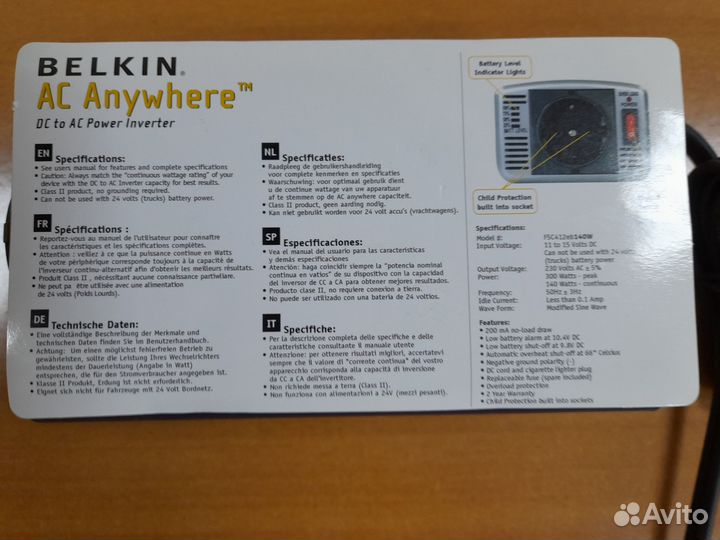 Автомобильный преобразователь belkin AC Anywhere