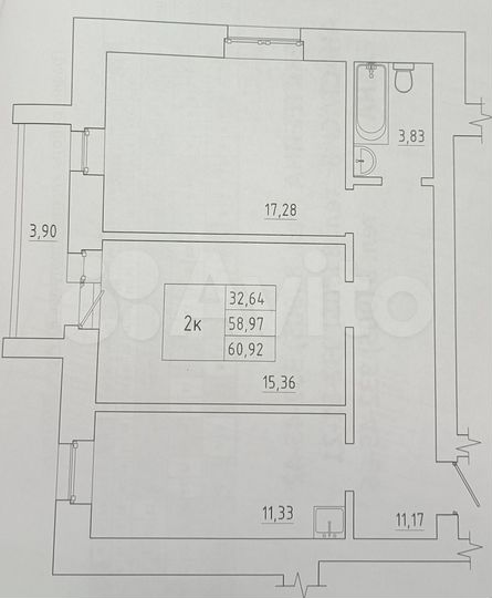 2-к. квартира, 59 м², 9/9 эт.