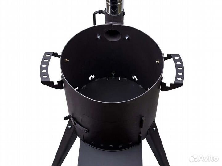 Печь для казана с дымоходом 10-12 литров