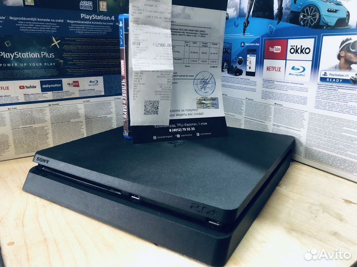PS4 Slim 1tb Гарантия + 400 игр 3 ревизия
