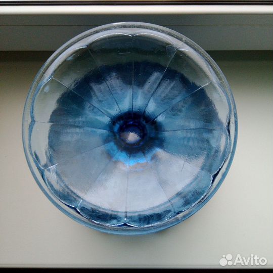 Ваза для фруктов на ножке цветное стекло СССР