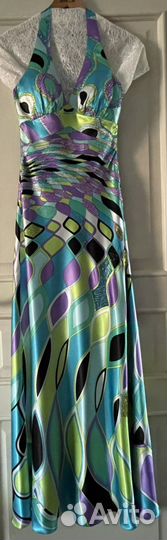 Шёлковое вечернее яркое платье X'Zotic