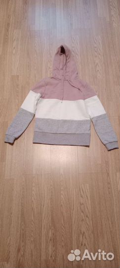 Худи толстовка для девочки трехцветная с флисом