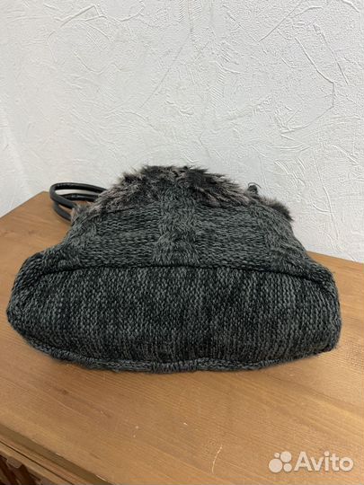 Винтажная вязанная сумка тоут y2k