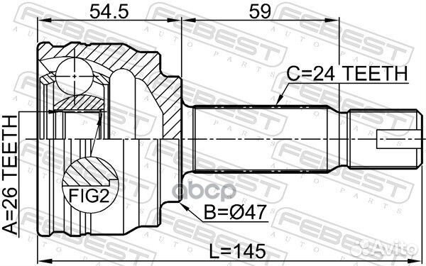 Шрус внешний mitsubishi attrage A13# 2013-2014