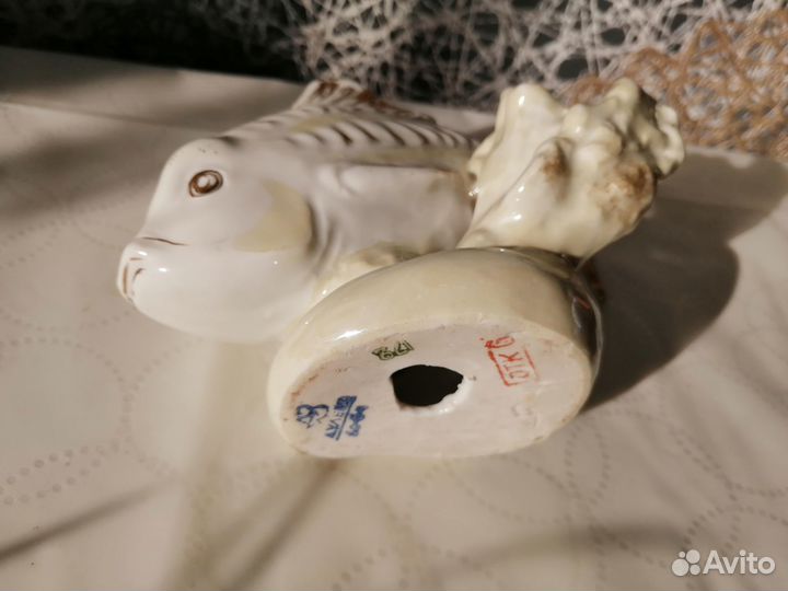 Фарфоровая статуэтка карп Дулево 54 год