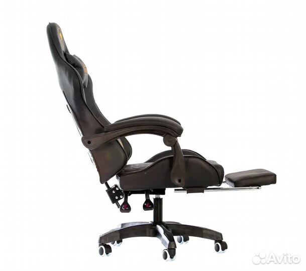 Игровое компьютерное кресло с подставкой для ног