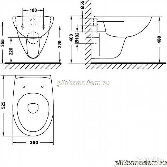 Gala Elia 18172(71887) унитаз подвесной 52,5х35