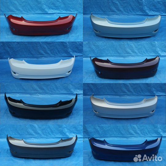 Задний бампер в цвет на Хюндай Солярис 2011