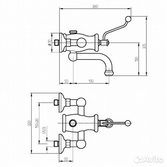 Смеситель для душевой стойки Migliore Vivaldi 19541 хром