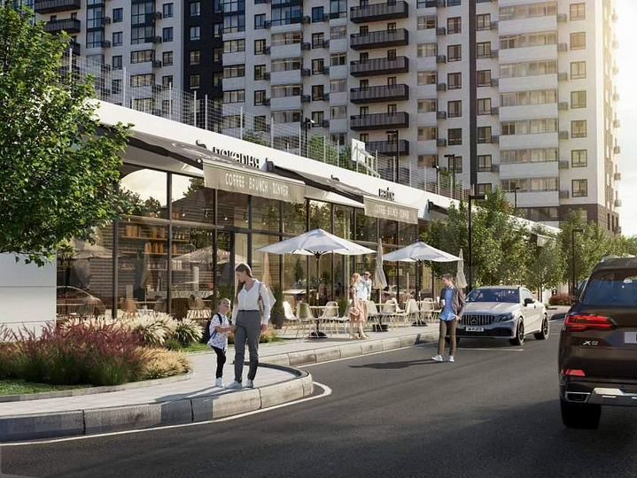 Торговая площадь, фасад на аллею, 80 м²