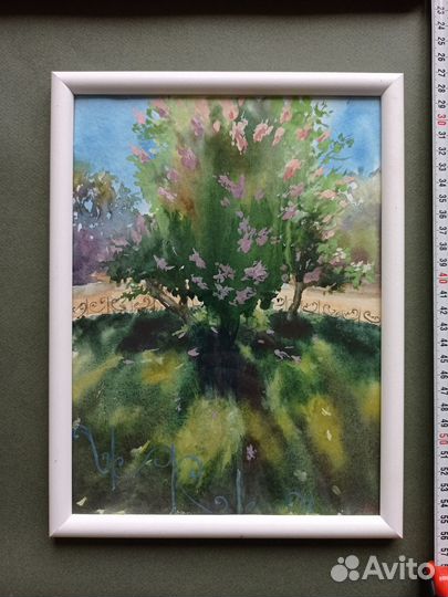 Акварельная картина пейзаж живопись природа