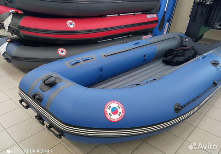 Лодка mishimo river JET430 под водомет синий/серый