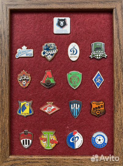 Набор футбольных значков клубы рпл 2022-2023