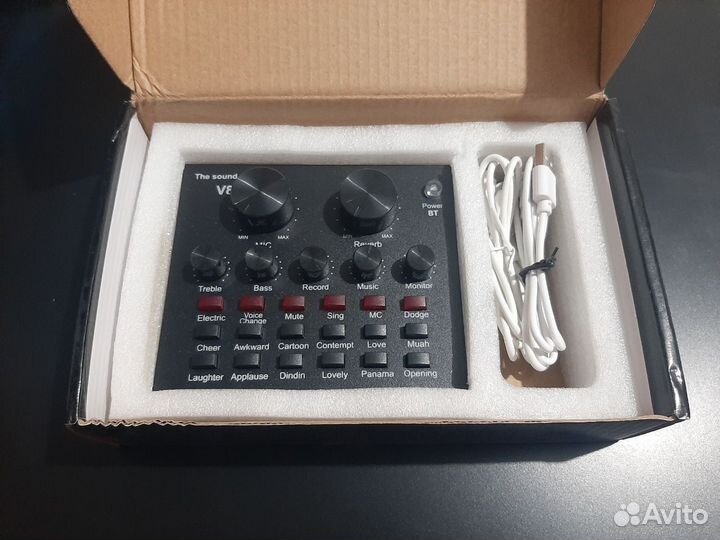 Внешняя звуковая карта V8, миксер 16 бит