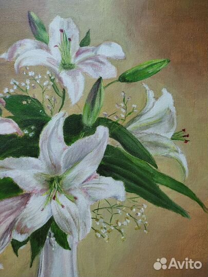 Картина маслом на холсте Натюрморт с цветами