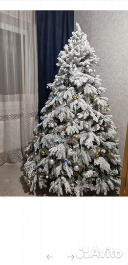 Елка искусственная литая 210см.Гирлянда в подарок