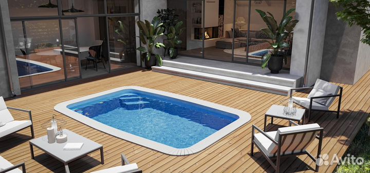 Композитный бассейн Доминика 4 х 2,5 м