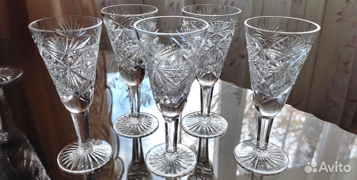 Набор новых хрустальных фужеров 15,5 см., 6 шт