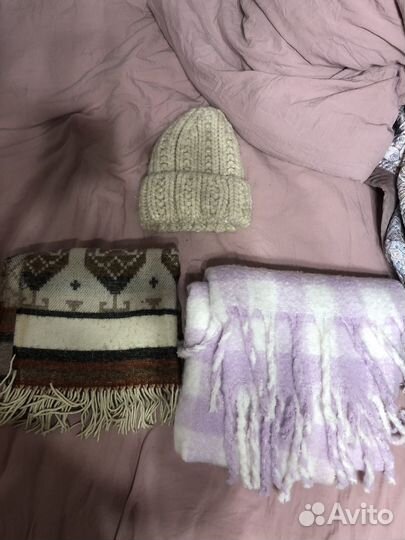 Женский шарфы и шапка вязанная bershka