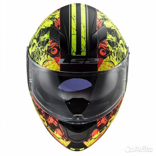 Мотошлем LS2 FF320 stream EVO throne black-yellow