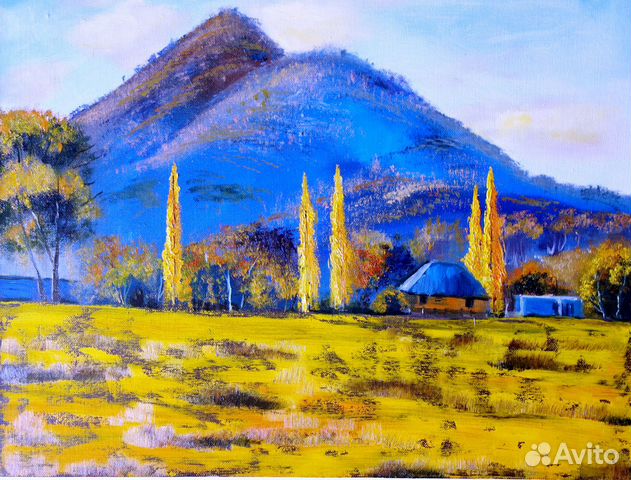 Картина маслом на холсте горный пейзаж