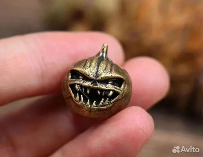 Бусина тыква Хэллоуин для ножа на темляк