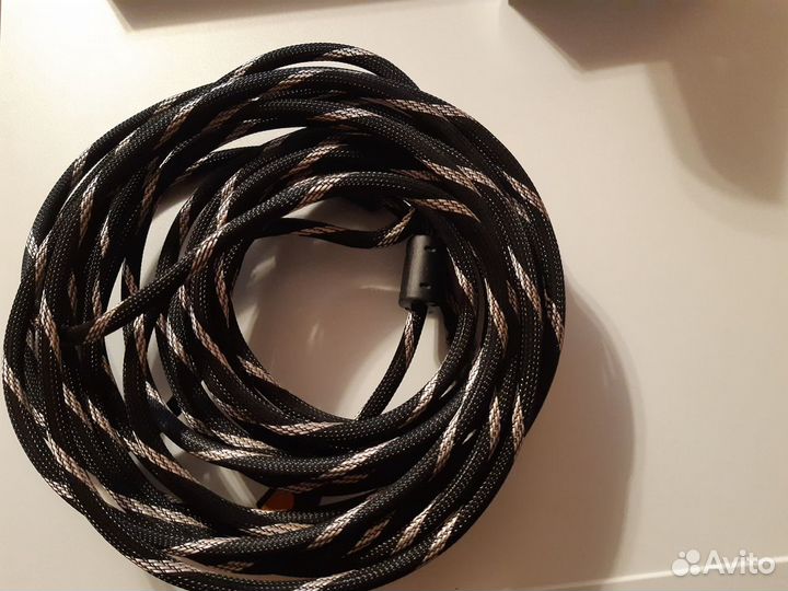 Кабель hdmi-hdmi в жесткой оплетке, 10 метров