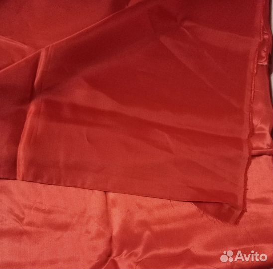 Отрез красный атлас-сатин