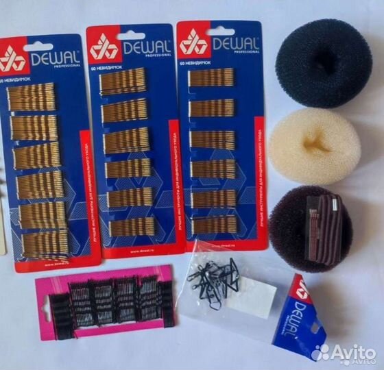 Невидимки, резинки и валики для волос