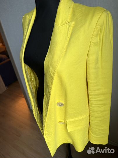 Massimo dutti жакет желтый лен