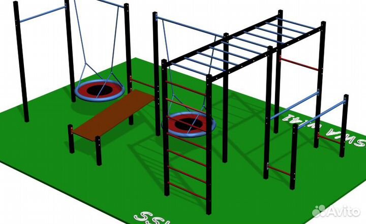Уличный спортивный комплекс турник брусья