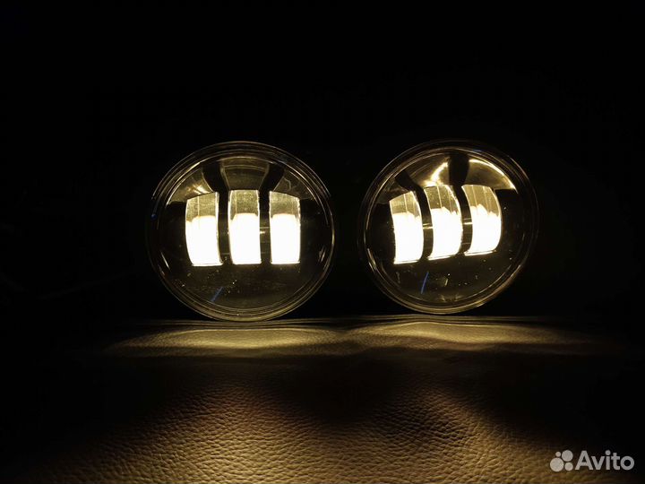 LED туманки LADA Vesta Ford 2 режима Белый/Желтый