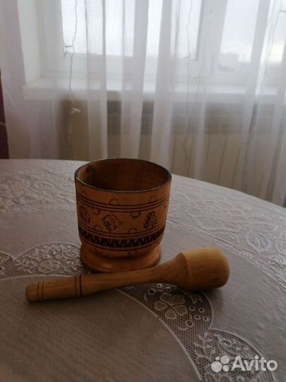 Деревянная ступа с пестиком