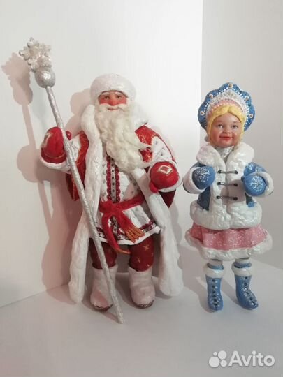 Ватная игрушка Дед мороз и Снегурочка