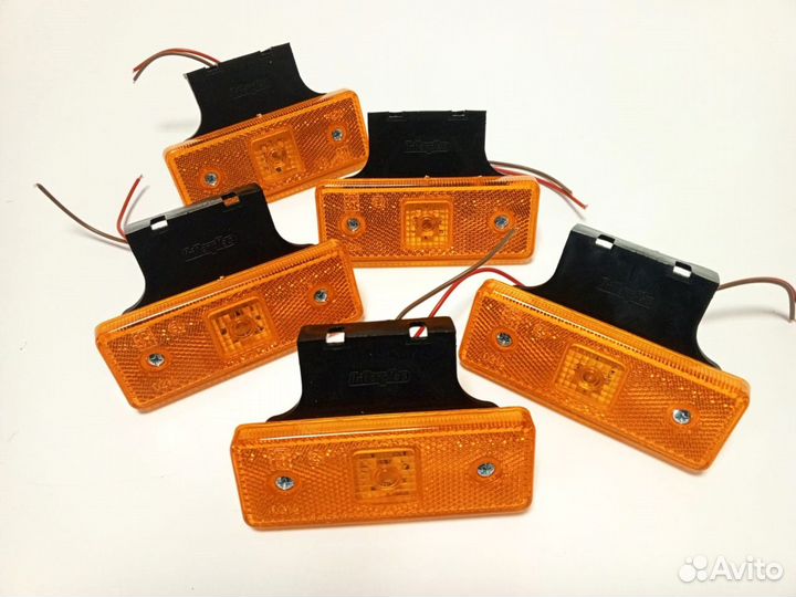 Фонари боковые габариты желтые 12/24в к-т 10 штук