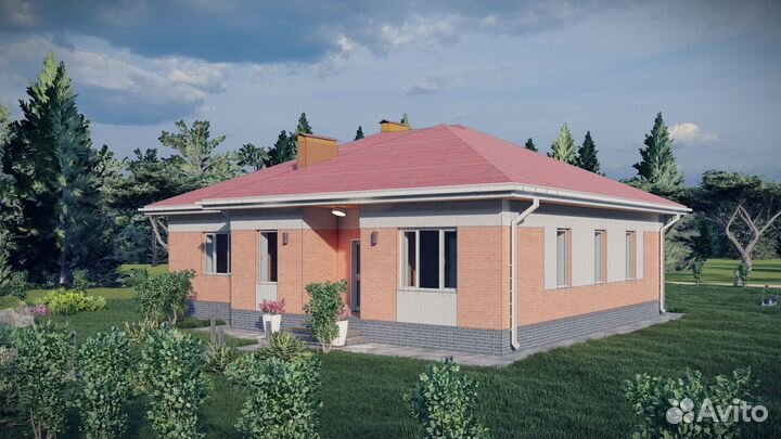 Проект одноэтажного Дома из газобетона