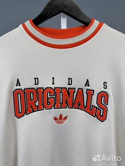 Свитшот Adidas Original Script Crew Бежевый M/L/XL