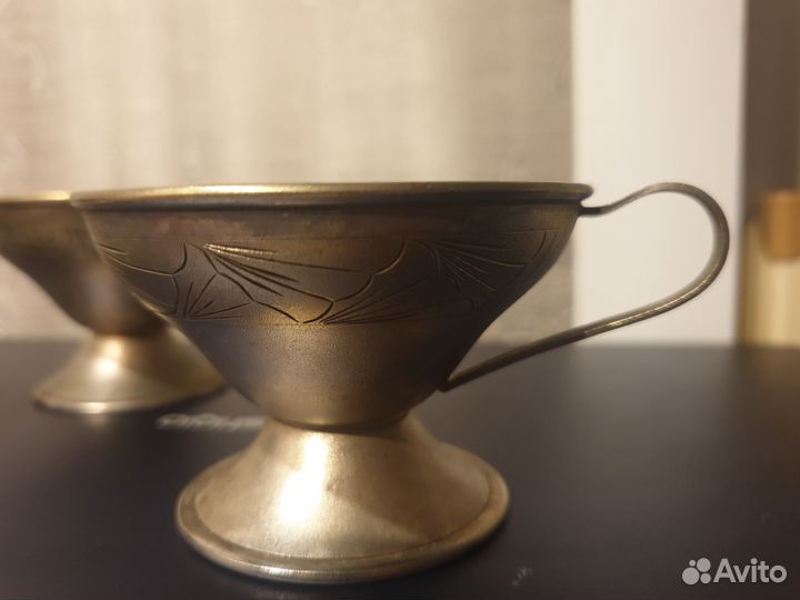 Мельхиоровые кофейные чашки