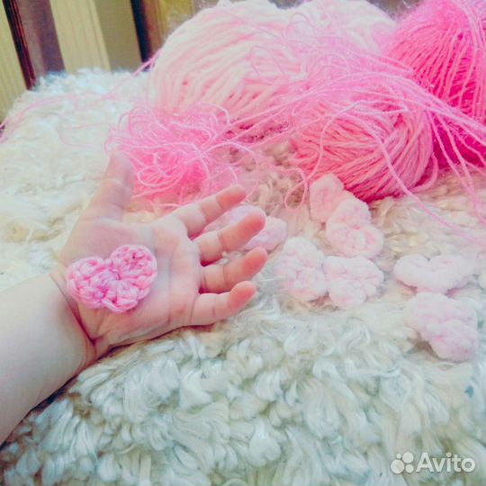 Маленькие шерстяные сердечки валентинки подарок