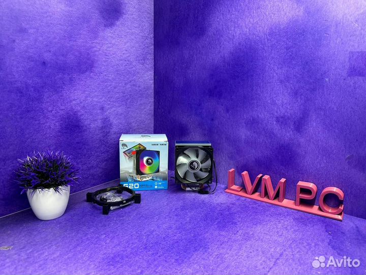 Кулер для процессора башенный новый с RGB