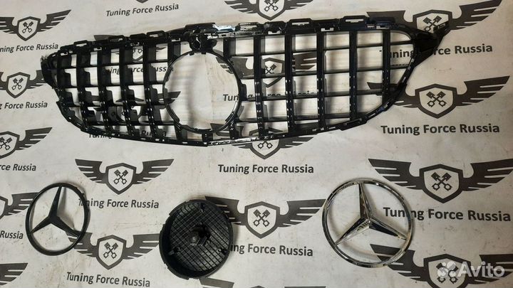 Решетка радиатора mercedes c-class w205 GT камера