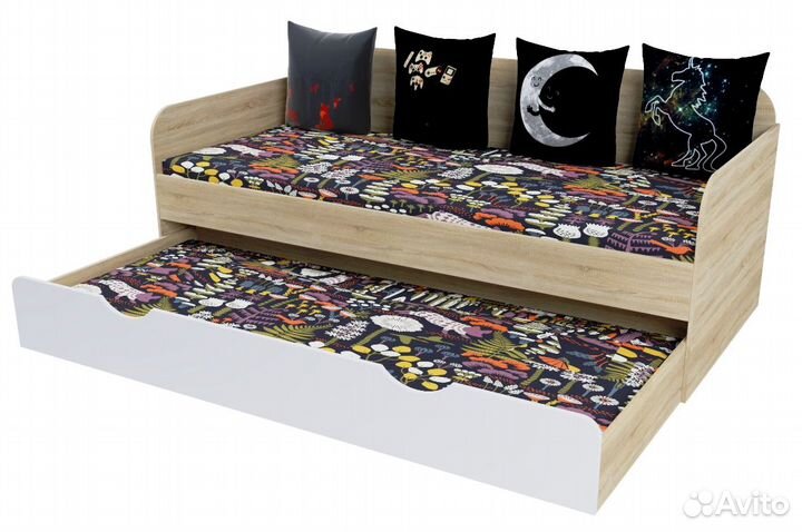 Кровать 2-х уровневая (дуб сонома+белый)