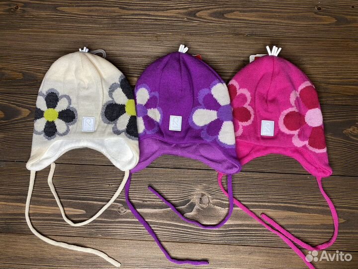 Шапка reima осень с цветочками на девочек