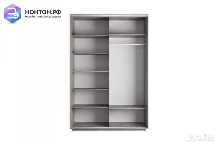 Шкаф-купе 2-х дверный Нонтон фото №1011 / бетон