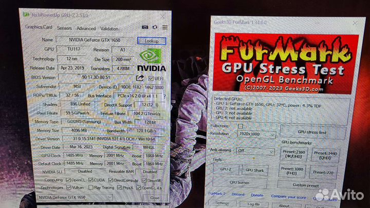 Видеокарта Msi gtx 1650