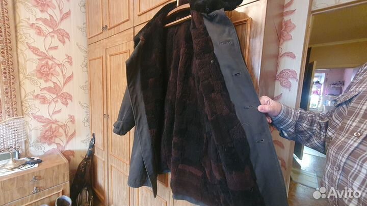 Полушубок из овчины крытый